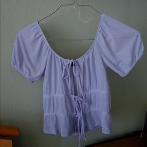 Liz & Sara Mesh Puff Sleeve Top